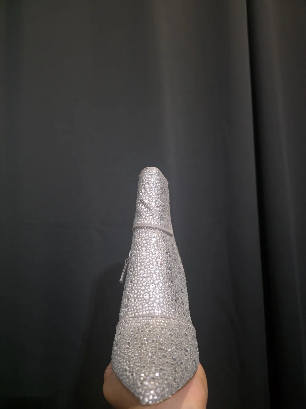 Steve Madden Women's Silver Reflective Rhinestones Heel Ankle Boots Size 8.5 US